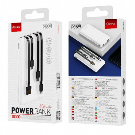 Power Bank 10000mAh - D-power P8589 - Blanc