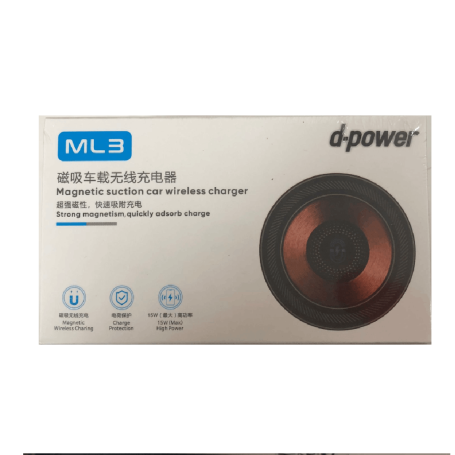 Chargeur Sans Fil Magsafe 15W ML3 D-Power avec Support Aération - Noir