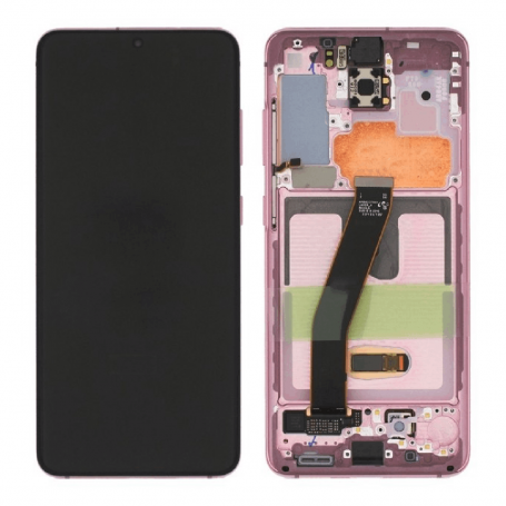 Ecran Samsung Galaxy S20 4G/5G (G980/G981) Rose + Châssis (Soft Oled)