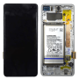 Ecran Samsung Galaxy S10 Plus (G975) Blanc Prisme + Châssis + Batterie (Service Pack)