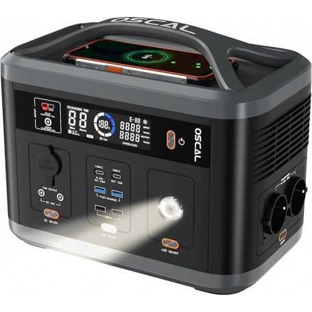 Oscal PowerMax700 Portable Power Station - 700W - Black
