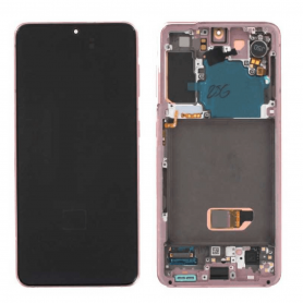Ecran Samsung Galaxy S21 5G (G991) Rose + Châssis (Service Pack) - GH82-24544D