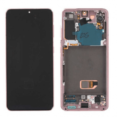 Ecran Samsung Galaxy S21 5G (G991) Rose + Châssis (Service Pack)