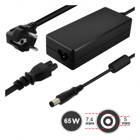 Chargeur Secteur PC DELL 65W / 19.5V  3.34A Embout 7.4*5mm