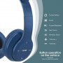 Casque Stéréo Bluetooth P47M avec Oreillette Lumineuse - Bleu