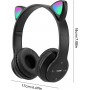 Casque Stéréo Bluetooth P47M avec Oreillette Lumineuse - Noir