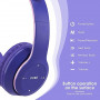 Helmet Stereo Bluetooth P47M with Earpiece Luminous - Purple