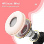 Helmet Stereo Bluetooth Multi-Function P47M with Earpiece Luminous - Grey and Pink