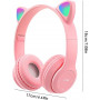 Casque Stéréo Bluetooth P47M - Oreillette Lumineuse Rose | Audio de Qualité