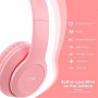 Casque Stéréo Bluetooth P47M - Oreillette Lumineuse Rose | Audio de Qualité