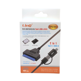Câble Adaptateur SATA Vers USB 2.0 Type-C LinQ TPC592 | Etech-Parts