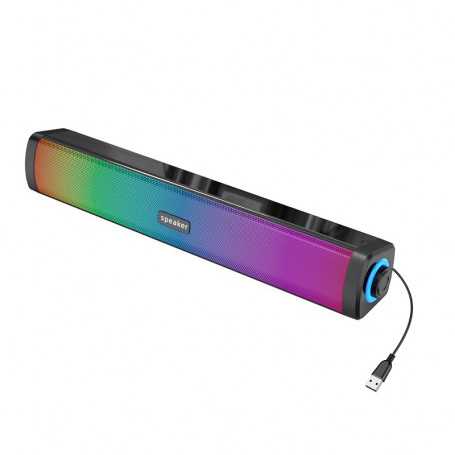 Sound Bar luminous and speaker wired USB E-1411 - Black