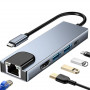 HUB Type C 5 in1 Type C to PD USB 3.0 - Grey