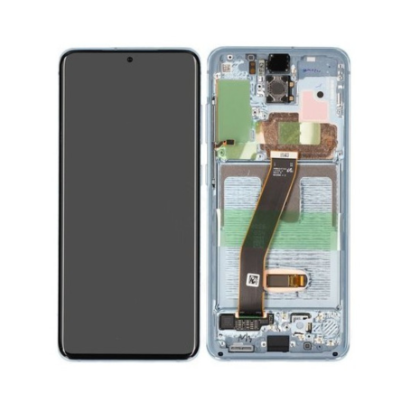 Ecran Samsung Galaxy S20 4G/5G (G980/G981) Bleu + Châssis (Service Pack)