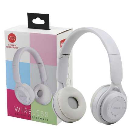 Casque Bluetooth Supra-Auriculaire Y08 - Blanc