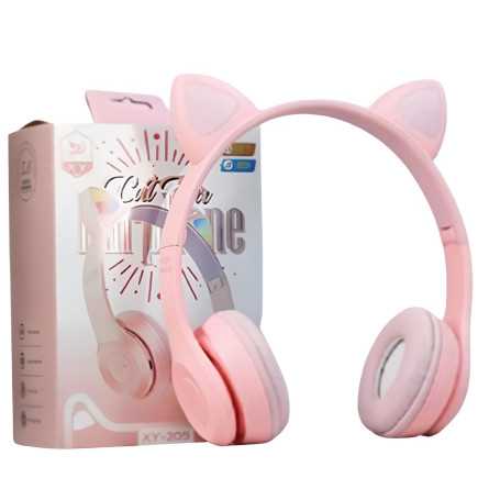 Casque Stéréo Bluetooth P47M - Oreillette Lumineuse Rose | Audio de Qualité