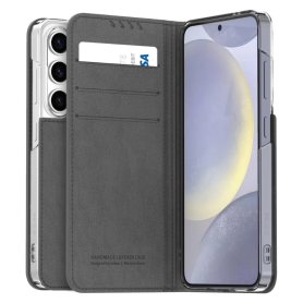 Étui Rabat Portefeuille En Cuir ARAREE Mustang Diary compatible Samsung S24 Gris - Élégance et Protection Premium