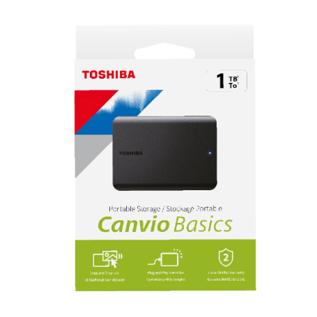 Disque Dur Externe USB 3.2 Toshiba Canvio Basics 1 To - Noir