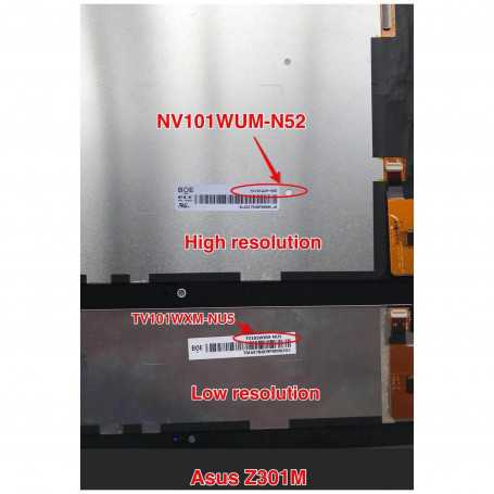 Écran NV101WUM-N52 Asus ZenPad 10 (Z301M) Noir