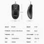 Mouse Wired USB BIOJEE E100 - Black