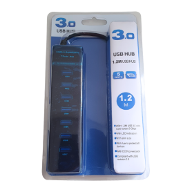 HUB USB 3.0 Super Speed 7 Ports - 1.2M | Etech-Parts