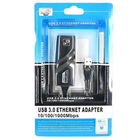 Adaptateur USB 3.0 vers RJ45 Gigabit Ethernet - Vitesse rapide et con