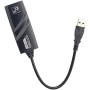 USB 3.0 wired network card adapter to RJ45, Gigabit Lan Ethernet, 10/100/1000Mbps, for laptop PC - Black