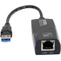 USB 3.0 wired network card adapter to RJ45, Gigabit Lan Ethernet, 10/100/1000Mbps, for laptop PC - Black