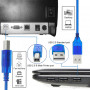 Câble Imprimante USB 2.0 A mâle/B mâle - 1.5m - Bleu