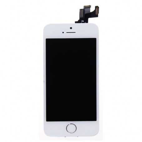 Ecran iPhone 5S/SE Blanc avec Caméra avant + Ecouteur Interne + Bouton Home (Prémonté)