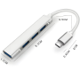 HUB Type-C 4 in 1 for Laptop 4 Ports USB 3.0 - Silvered