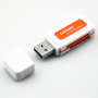 Lecteur Carte Mémoire USB 2.0 - Orange et Blanc