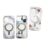 Coque de Protection Transparente Givré Avec Magsafe Flower-04 pour iPhone - Fleur Violet (Mayline)