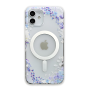 Transparent Protective Frosted Case with Magsafe for iPhone - Purple Flower
