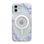 Coque de Protection Transparente Givré Avec Magsafe Flower-04 pour iPhone - Fleur Violet (Mayline)