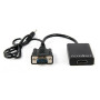 Adapter HDMI To VGA HD Quality with Cable of Power USB - Black