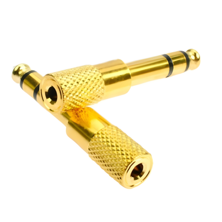 Audio Adapter 6.35mm male to 3.5mm female for Headset / Jack / Microphone - Gold