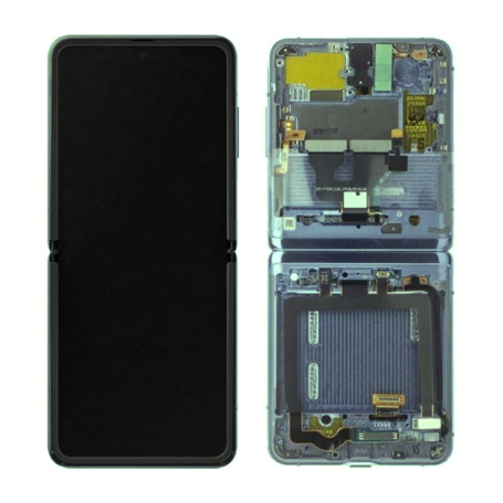 Screen Samsung Galaxy Z Flip 3 5G Green + Frame (Original Disassembled) - Grade B