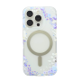 Transparent Protective Frosted Case with Magsafe for iPhone - Purple Flower
