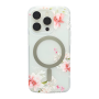 Transparent Protective Frosted Case with Magsafe for iPhone - Pink Flower