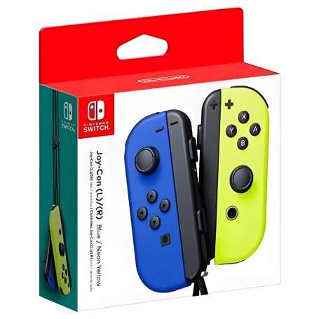 Paire de Manettes Joy-Con Switch Nintendo Bleue/Droite Jaune Néon