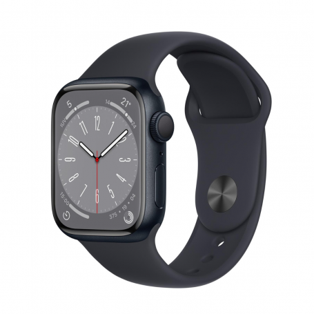 Montre Connectée Apple Watch Series 9 GPS + Cellular 45mm Midnight Aluminium Avec Boîte et Bracelet - Comme Neuf