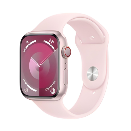 Montre Connectée Apple Watch Series 9 GPS + Cellular 45mm Aluminium Rose Avec Boîte et Bracelet - Comme Neuf
