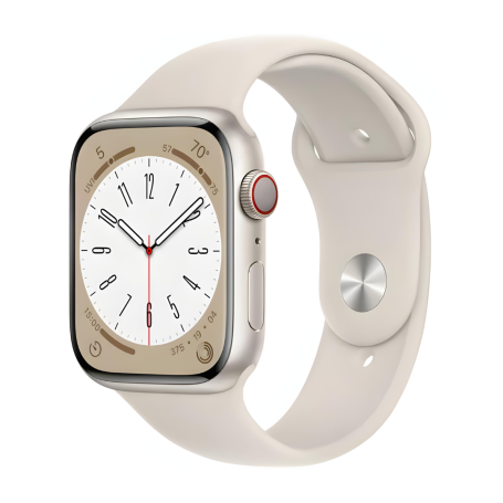 Connected Watch Apple Watch Series 8 GPS + Cellular 45mm Starlight Aluminium (Without Bracelet) - Grade A
