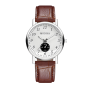 Modiya Men's Quartz Watch PU Leather Strap with Small White Dial Brown