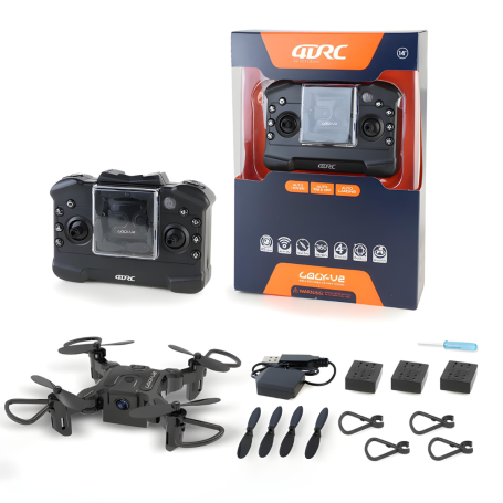 Mini Drone Professionnel avec Caméra 4K Portable RTF Pliable RC Quadricoptère avec 4 Batteries