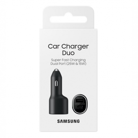 Samsung 45W+15W EP-L5300XBEGWW USB-C + USB-A Car Charger - Black - Retail Box (Original)
