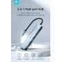 HUB (Actualisé) Type-C 5 en 1 DEVIA USB 3.0 * 3 + Lecteur Carte + PD 3.0