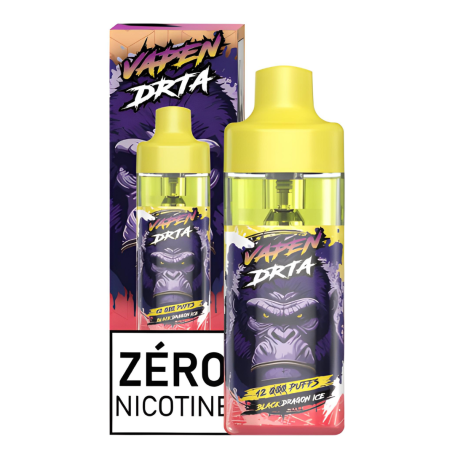 Vaping E-Liquid Rechargeable - Vapen Drta - 12000 puffs 0% Nicotine - Black Dragon Ice