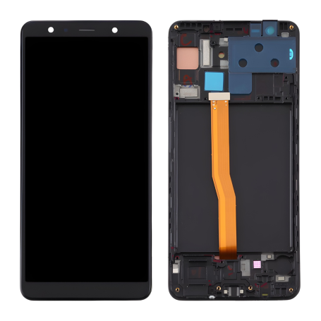 Ecran Samsung Galaxy A7 2018 (A750F) Noir + Châssis (Original Démonté) - Grade B
